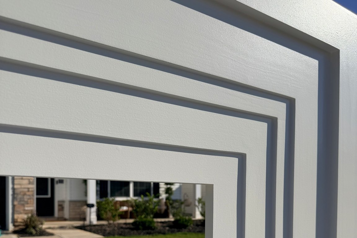 The nested moulding layers seen from an angle, showing the depth built up between each step